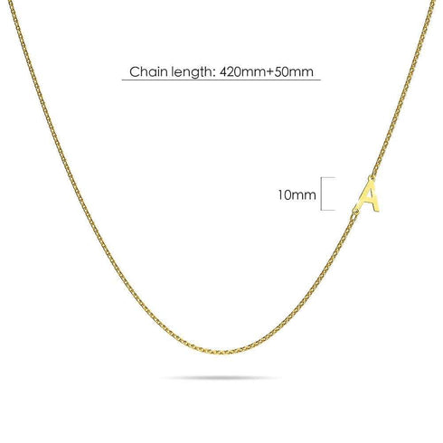 Bold Alphabet Letter Initial Charm Necklace in Gold Tone